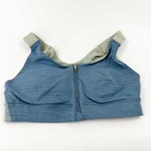 Outdoor Voices Women Blue Space Dye Front Zip Sports Bra XS‎ A/B High Impact
